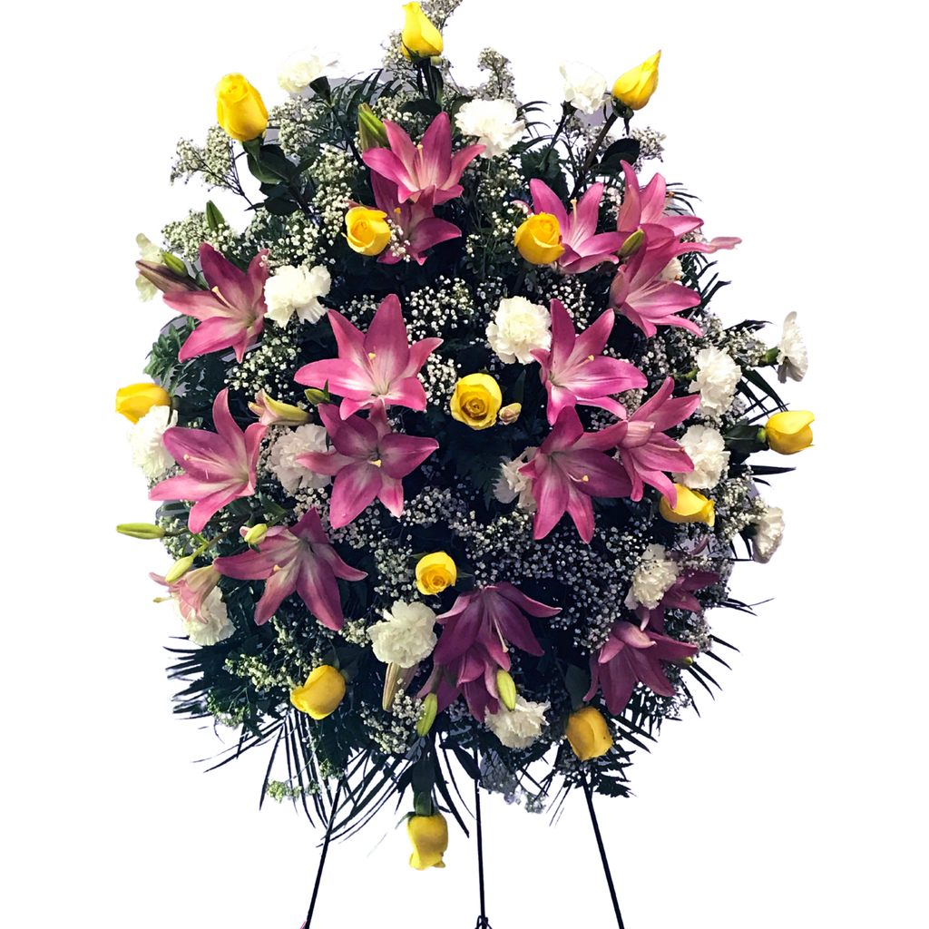 Flower Delivery Florist Funeral Sympathy Naples Pink Friendship Standing Spray