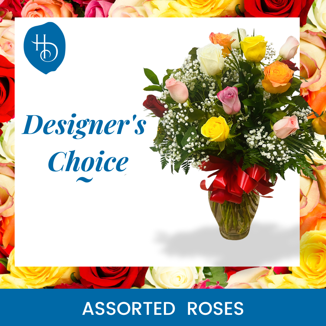 Designers Choice - Assorted Rose Vase – Floral Design By Heidi