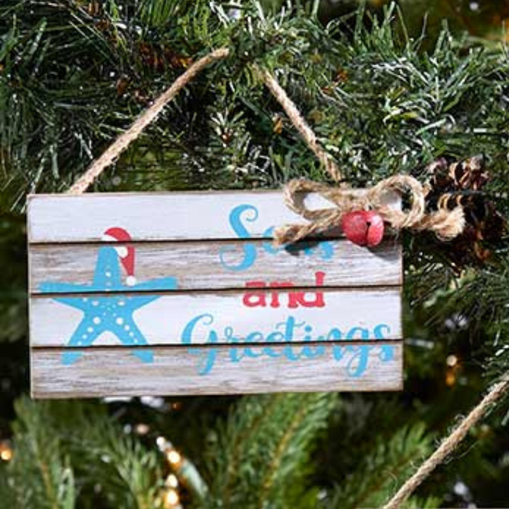 Seas and Greetings Plank Ornament