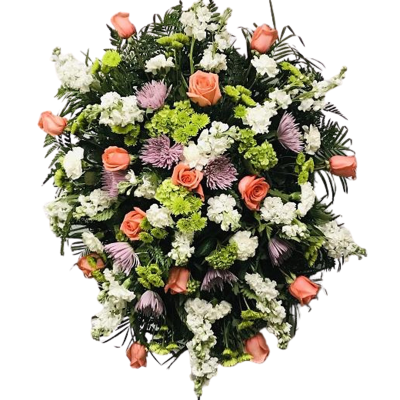 Flower Delivery Florist Funeral Sympathy Naples Coral Embrace Standing Spray