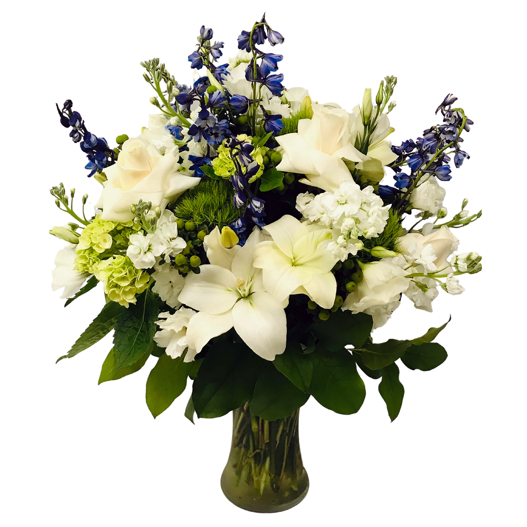 Flower Delivery Florist Funeral Sympathy Naples Grand Blue Provence Vase