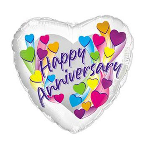 Flower Delivery Florist Same Day Naples 16 Happy Anniversary Colorful Hearts Balloon.Jpg