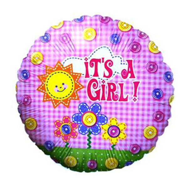 Sale - Girl Pink Plaid Button Balloon