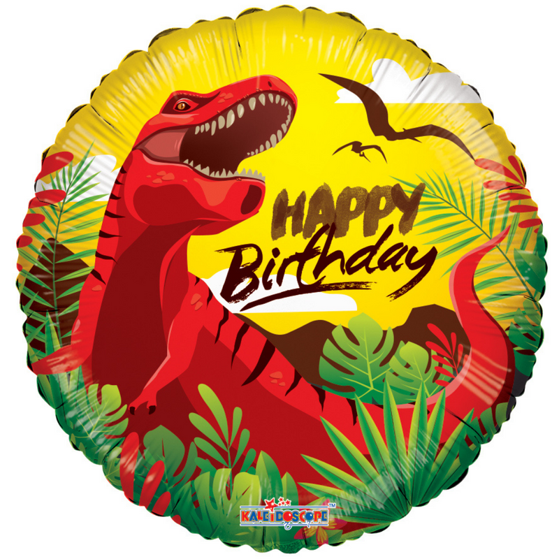 # 31 Red Dinosaur Happy Birthday Balloon